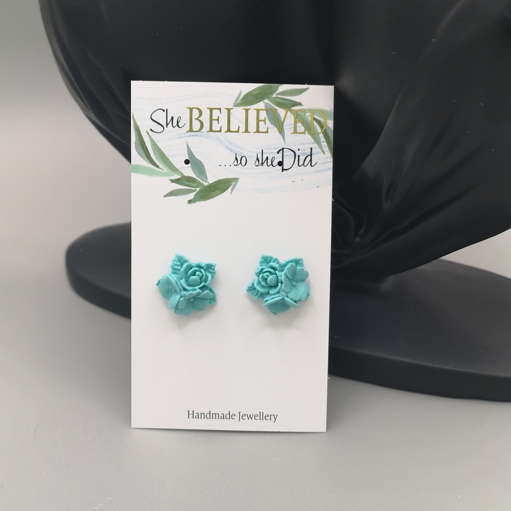 Blue Flower Bouquet Earrings